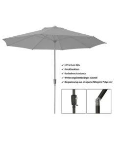 Dehner Schirm Milos, Rund, Ca. Ø294 Cm -Gartenmöbel 2408086 WE FS 003 DehnerSchirmMilos