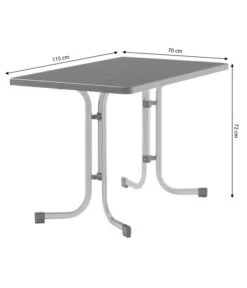 Sieger Boulevard-Klapptisch Mecalit®-PRO, Ca. B115/H72/T70 Cm -Gartenmöbel 3885407 WE BG 001 SiegerBoulevardKlappGartentischKlapptischGraphit115X70
