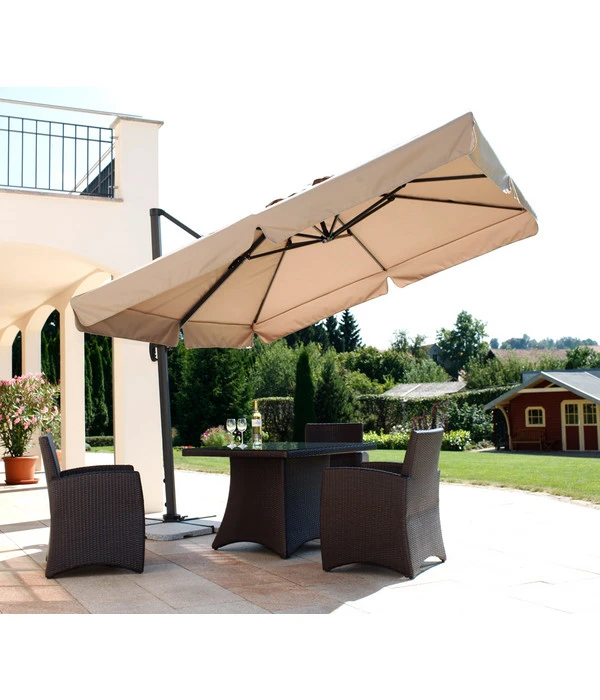 Schneider Classics Sonnenschirm Rhodos, Holzoptik, Quadratisch Ca. B300/T300 Cm 5 Schneider Classics Sonnenschirm Rhodos, Holzoptik, Quadratisch Ca. B300/T300 Cm – Bild 3