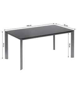 Dehner Esstisch Macon, Ca. B160/H75/T90 Cm 10 Dehner Esstisch Macon, Ca. B160/H75/T90 Cm -Gartenmöbel 4030797 WE BG 001 SkizzeTischMacon