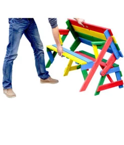 Habau Kinder Picknickbank Bunt, 100 X 50 X 62 Cm -Gartenmöbel 4031100 WE FS 004 KinderPicknickbank