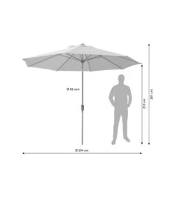 Dehner Schirm Milos, Rund, Ca. Ø294 Cm -Gartenmöbel 4211819 WE BG 001 SchirmMilosHellbraun