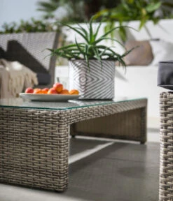 Dehner Geflecht-Lounge Rom, 4-teilig -Gartenmöbel 4407334 WE DE 001 DehnerGeflechtLoungeRomNEU