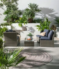 Dehner Geflecht-Lounge Rom, 4-teilig -Gartenmöbel 4407334 WE MO 004 DehnerGeflechtLoungeRomNEU
