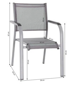 Dehner Balkon-Stapelstuhl Dallas -Gartenmöbel 5302070 WE BG 001 DehnerLivingAluStapelsesselDallasAluBalkonstapelDallasD