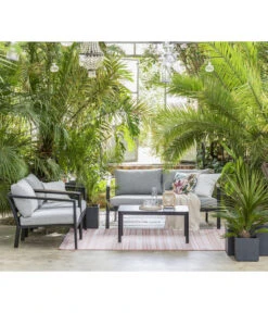 Dehner Alu-Lounge New York, 4-teilig -Gartenmöbel 6670954 WE MO 002 DehnerAluLoungeNewYork