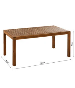 Dehner Gartentisch Lima, Ca. B160/H75/T90 Cm -Gartenmöbel 6708713 WE BG 001 TischLima