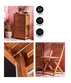 Dehner Balkonset Neapel, 3-teilig -Gartenmöbel 6712368 WE IG 001BalkonsetNeapelBraun