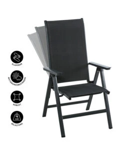 Dehner Klappsessel Cleveland, Dunkelgrau -Gartenmöbel 6894141 WE IG 001 KLAPPSESSELCLEVELANDGRA