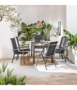 Dehner Klappsessel Cleveland, Dunkelgrau -Gartenmöbel 6895379 6894133 6894141 WE MO 001 StapelstuhlClevelandGrau