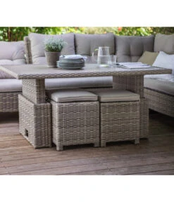 Dehner Geflechtlounge Bologna, 5-teilig -Gartenmöbel 6903447 WE MO 002 LoungeBolognaNEU