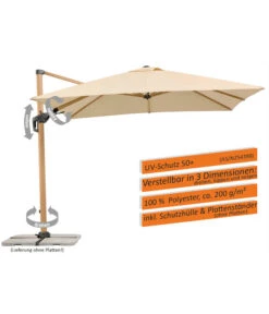 Schneider Ampelschirm Rhodos Twist Woody, Quadratisch, Ca. B300/T300 Cm 20 Schneider Ampelschirm Rhodos Twist Woody, Quadratisch, Ca. B300/T300 Cm -Gartenmöbel 6953467 WE IG 001 SchneiderAmpelschirmRhodosTwistWoodynatur