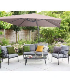 Siena Garden Ampelschirm California N+, Quadratisch, Ca. B250/T250 Cm -Gartenmöbel 6987945 WE MO 001 SienaGardenAmpelschirm250x250cmTaupe